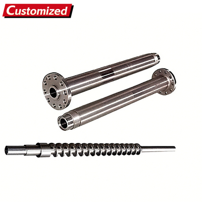 Un bon prix. Vis et fourreau bimétalliques jumelés personnalisés pour machine de moulage par injection, extrudeuse de matériaux LDPE et PVC avec conception conique en ligne