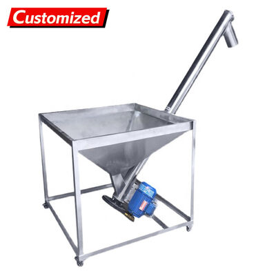 Un bon prix. Alimentateur à vis en acier inoxydable haute précision sur mesure avec trémie inclinée pour manipulation de poudre sèche En ligne